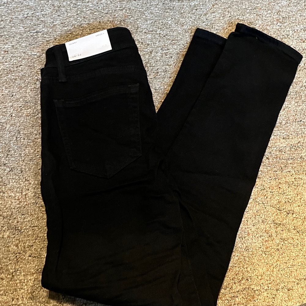 NWT Mens American Eagle Airflex Black Skinny Jeans, 28x32